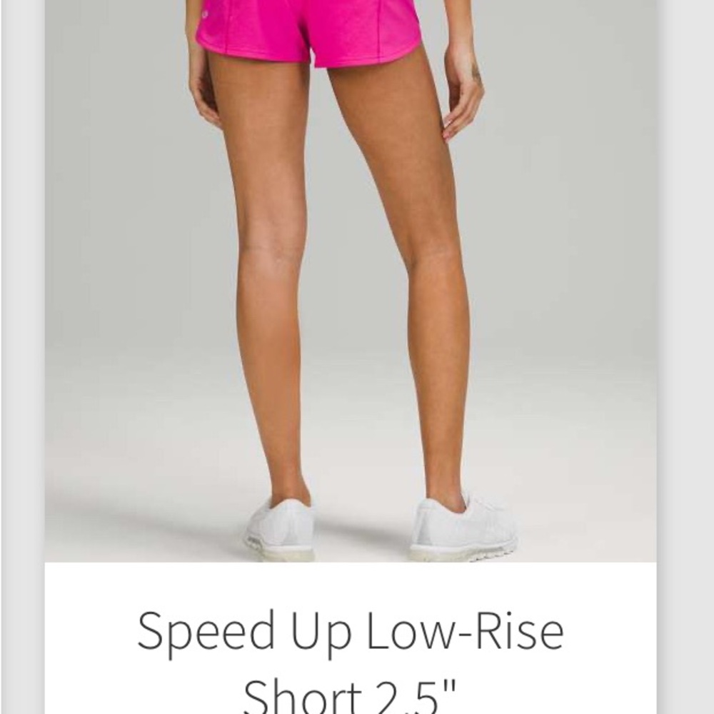 NWT Lululemon Speed Up LR 2.5” Lined SONIC PINK Size 14
